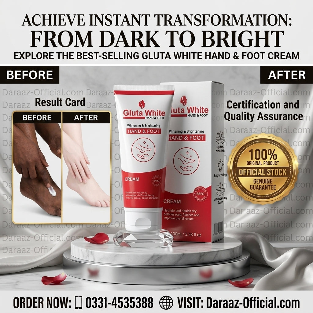 Premium Gluta White Hand & Feet Cream – Brightening, Moisturizing & Skin Care Formula