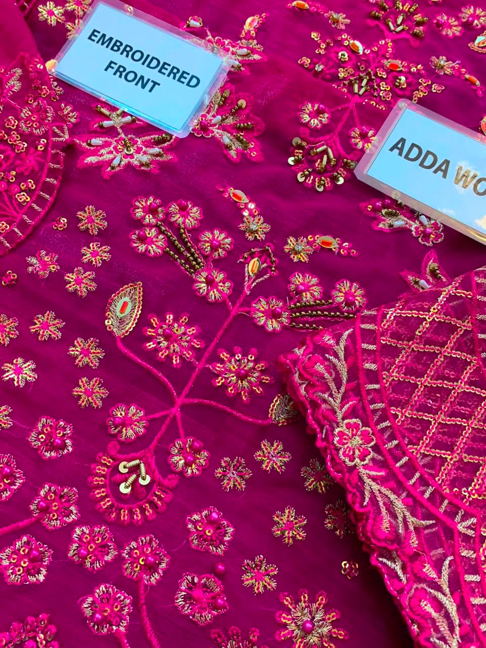 Emaan Adeel Luxury Heavy Embroidered Chiffon 3PC Suit with Addawork, Cutwork & Tassel Details