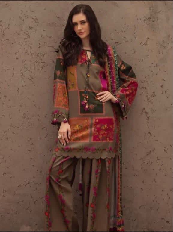 Lulusar Silk 3PC Unstitched Dress 2K26 | Premium Shamose Silk Digital Printed Collection | Printed Shirt, Dyed Trouser & Silk Dupatta