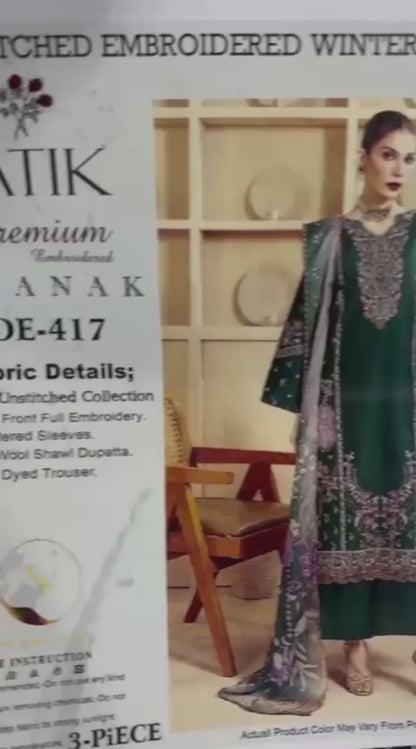 BAREEZE & BATIK Premium Winter Dhanak Collection 2026-27 | 3PC Heavy Embroidered Suits | Luxury Dhanak Shawl | PKR 7,000