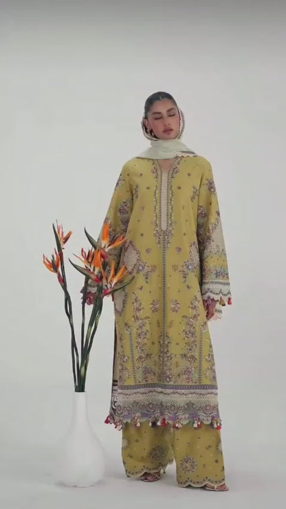 Hussain Rehar Dhanak 3-Piece Heavy Embroidered Unstitched Suit with Dhanak Embroidered Shawl – 2026 New Arrival