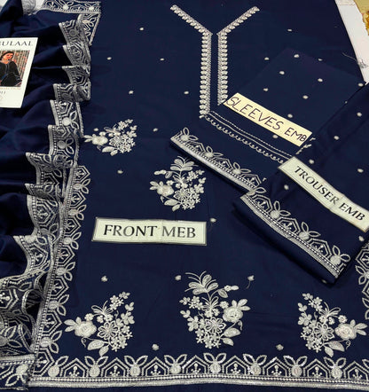 GULAAL Premium Winter Dhanak Collection 2026-27 | 3PC Heavy Thread Embroidered Suit | Pure Air-Jet Dhanak | Embroidered Shawl | NF-3011 | PKR 7,000