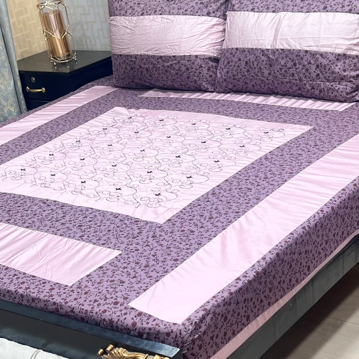🔥 NEW ARRIVAL 2026 | PREMIUM EMBROIDERED 3PC COTTON KING SIZE BEDSHEET | LUXURY PATCH WORK COLLECTION 🔥