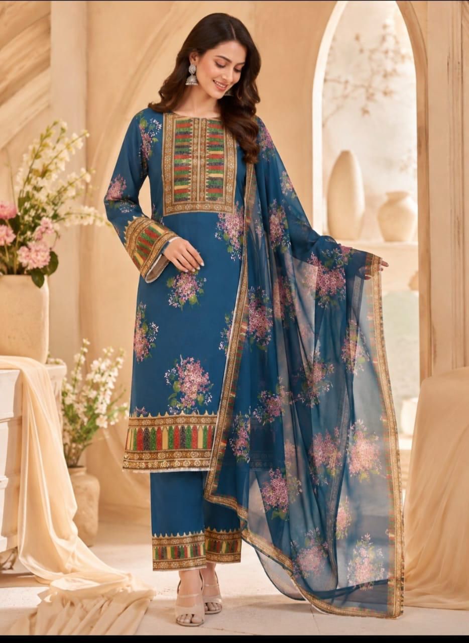 🌸 LULUSAR Premium Shamooz Silk 3PC Unstiched Suit| Digital Printed Luxury Collection 2026 🌸