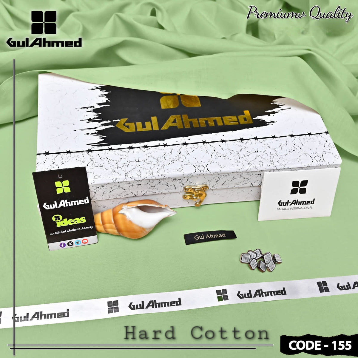 J. Men Unstitched Premium Hard Cotton Suit - 4.5M Sporty  Fabric with Fancy Buttons