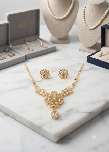 "The Butterfly Collection: Royal Crystal Pendant & Earrings Set"