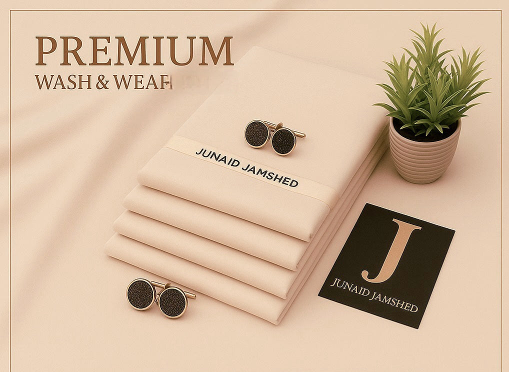 J. Men's Wash & Wear Unstitched Suit 4M – Soft Fall Fabric Collection 2026