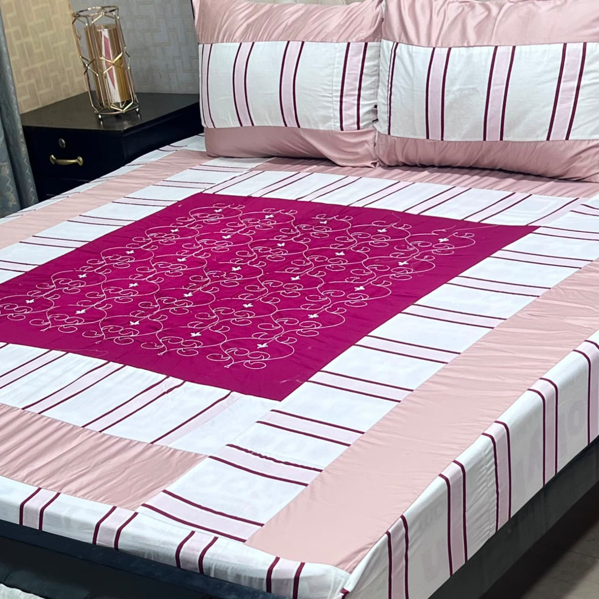 🔥 NEW ARRIVAL 2026 | PREMIUM EMBROIDERED 3PC COTTON KING SIZE BEDSHEET | LUXURY PATCH WORK COLLECTION 🔥