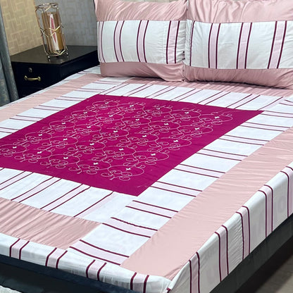 🔥 NEW ARRIVAL 2026 | PREMIUM EMBROIDERED 3PC COTTON KING SIZE BEDSHEET | LUXURY PATCH WORK COLLECTION 🔥