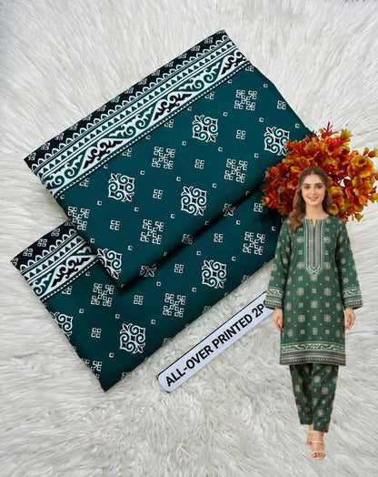 🌸 Floral Bloom Premium Digital Print 2PC Unstiched Suit| Summer Collection 2026 | Elegant Poly Cotton