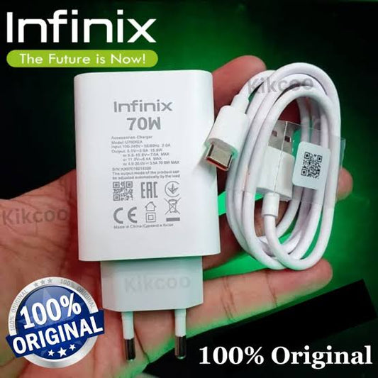 Infinix 70W Original Charger Adapter | Original Box Pack 70W Fast Charging Power Adapter | Infinix 70 Watt Super Fast Charger
