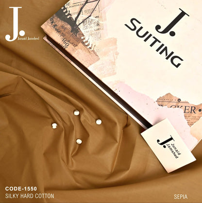 J. Men Unstitched Premium Hard Cotton Suit - 4.5M Sporty  Fabric with Fancy Buttons