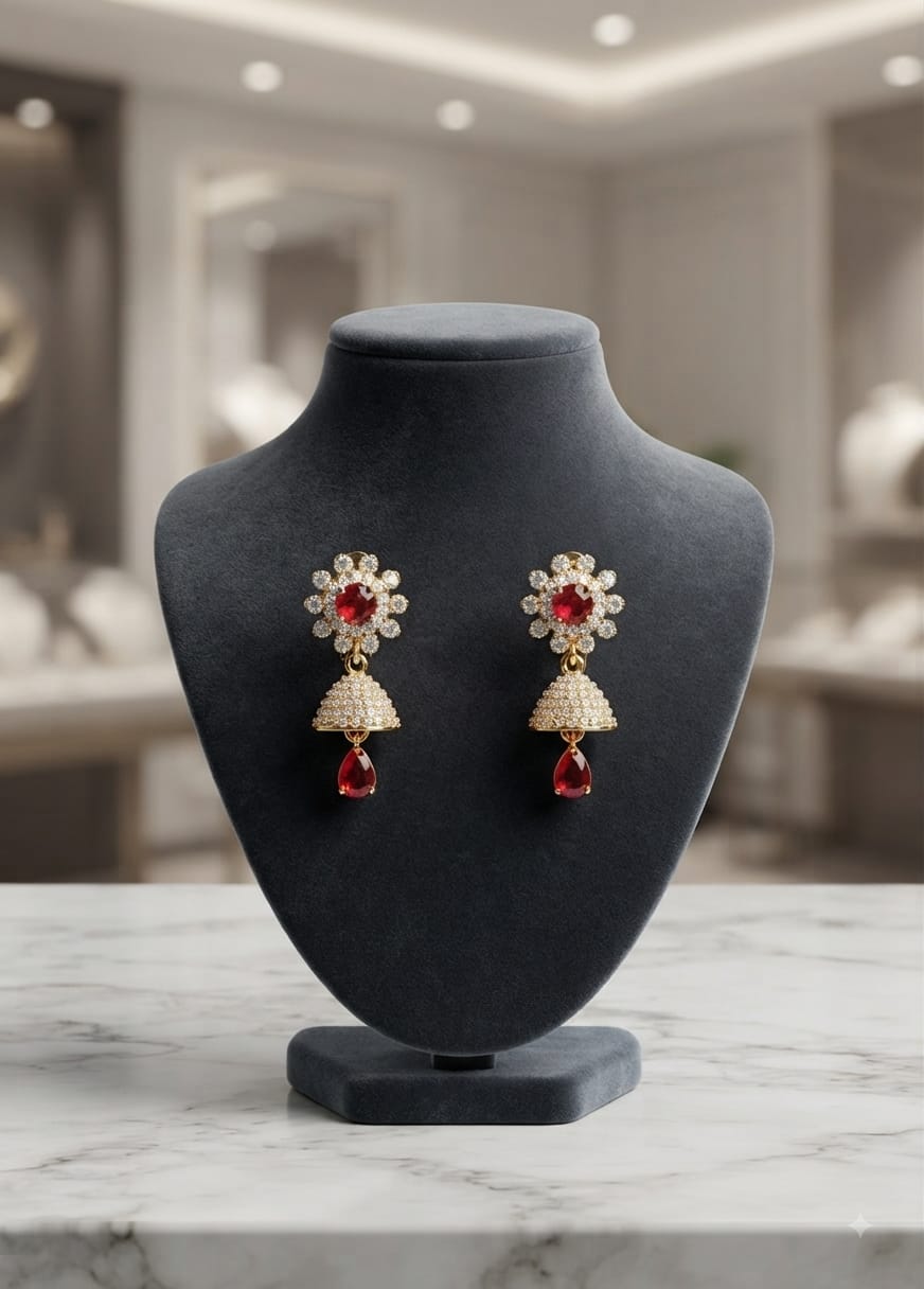 Premium Gold Plated CZ Jewelry Set for Women | Elegant Earrings & Studs | Luxury Wedding & Party Wear Jewelry