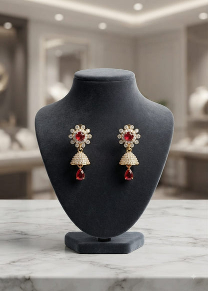 Premium Gold Plated CZ Jewelry Set for Women | Elegant Earrings & Studs | Luxury Wedding & Party Wear Jewelry