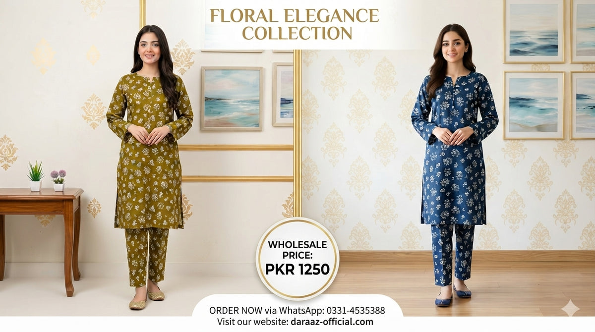 Floral Elegance Printed 2-Piece Women's Suit | Premium Lawn Collection | Stylish Casual & Summer Wear