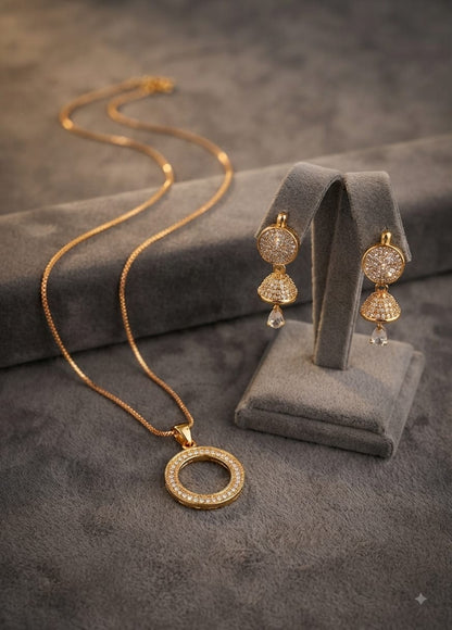 Premium Gold-Plated Necklace & Jhumka Earrings Jewelry Set – Elegant Bridal, Party Wear & Festive Jewelry