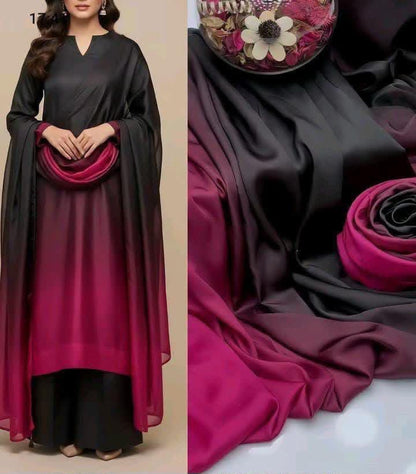 Lulusar Silk 3PC Unstitched Dress 2K26 | Premium Shamose Silk Digital Printed Collection | Printed Shirt, Dyed Trouser & Silk Dupatta