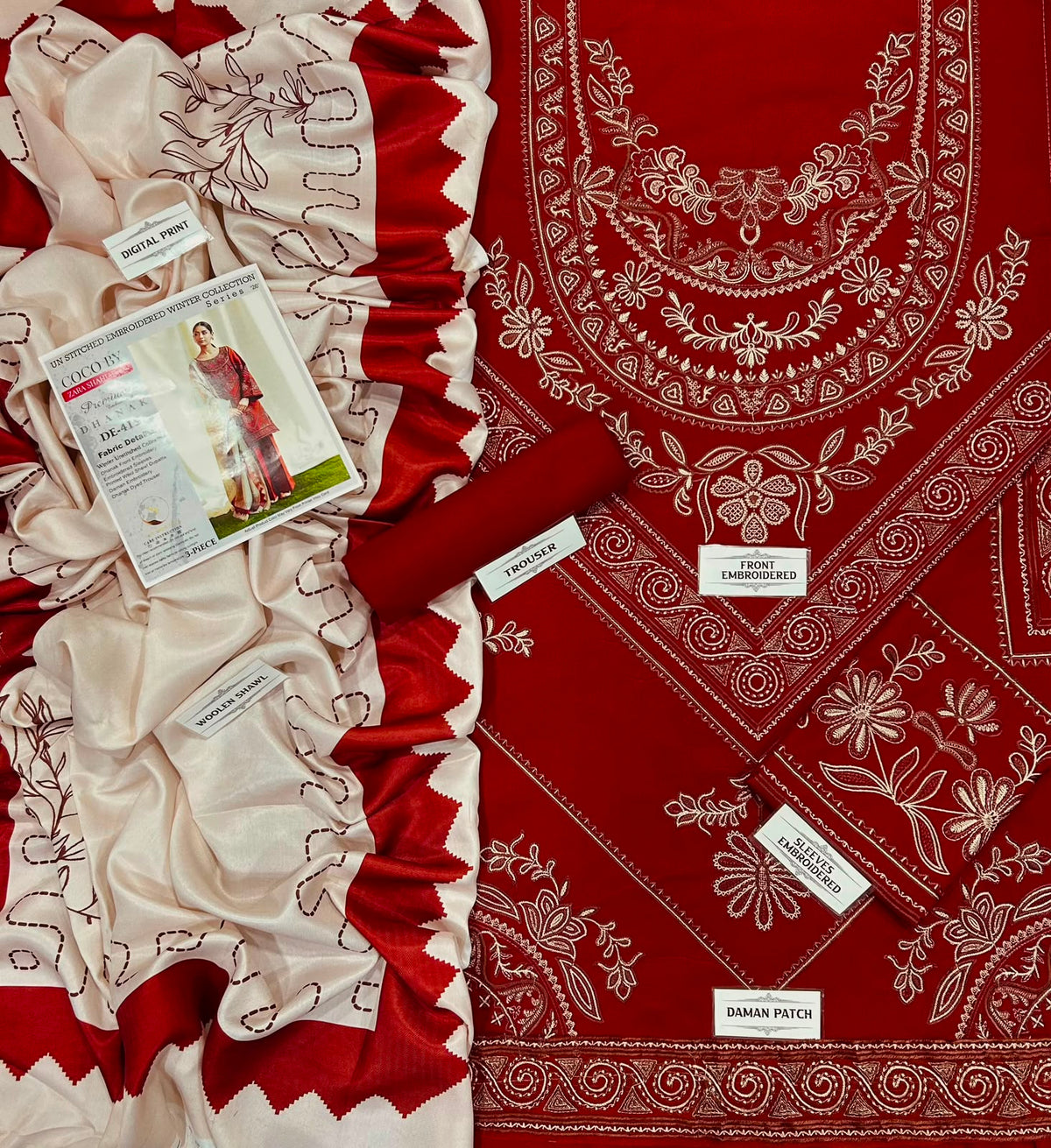 COCO BY ZARASHAHJAHAN Premium Dhanak 3PC Embroidered Winter Suit | Digital Wool Shawl | 2026-27

Price: Rs. 7,000