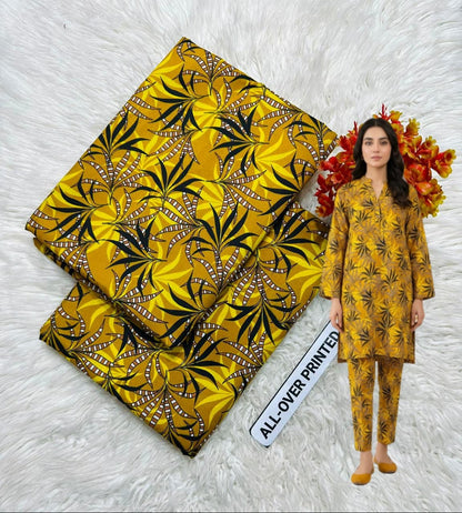 🌸 Floral Bloom Premium Digital Print 2PC Unstiched Suit| Summer Collection 2026 | Elegant Poly Cotton