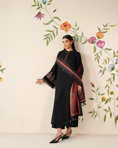 ✨ BAROQUE Premium Version | 3PC Luxury Winter Dhanak Collection 2026-27 | D# NF 411 | Premium Air-Jet Dhanak | Digital Printed Woolen Shawl