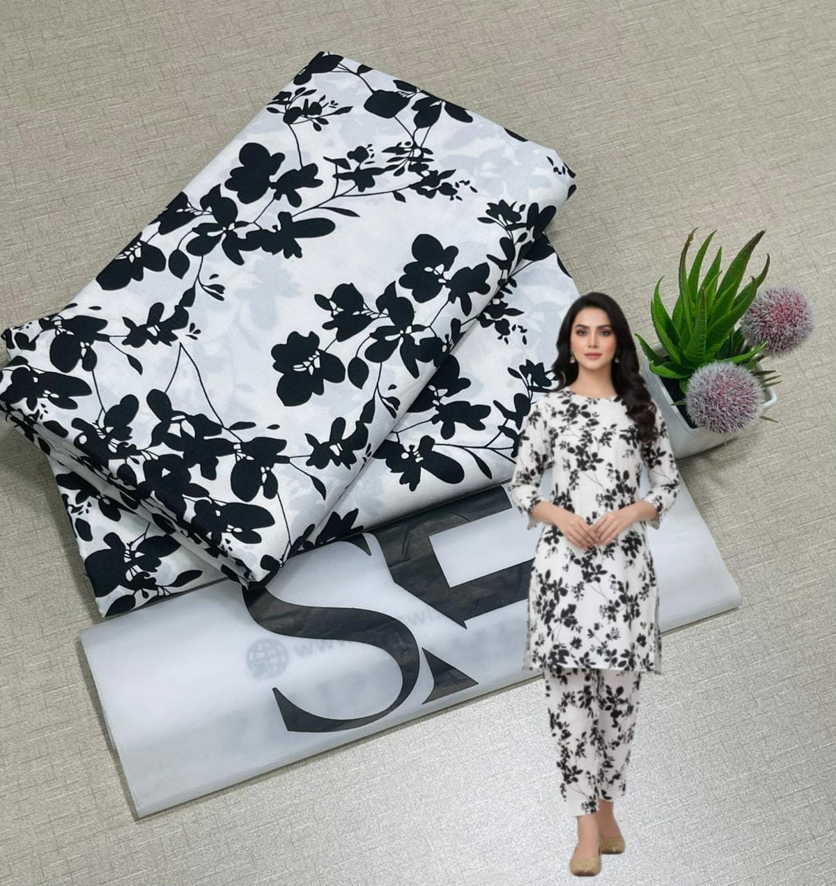 🌸 Floral Bloom Premium Digital Print 2PC Unstiched Suit| Summer Collection 2026 | Elegant Poly Cotton