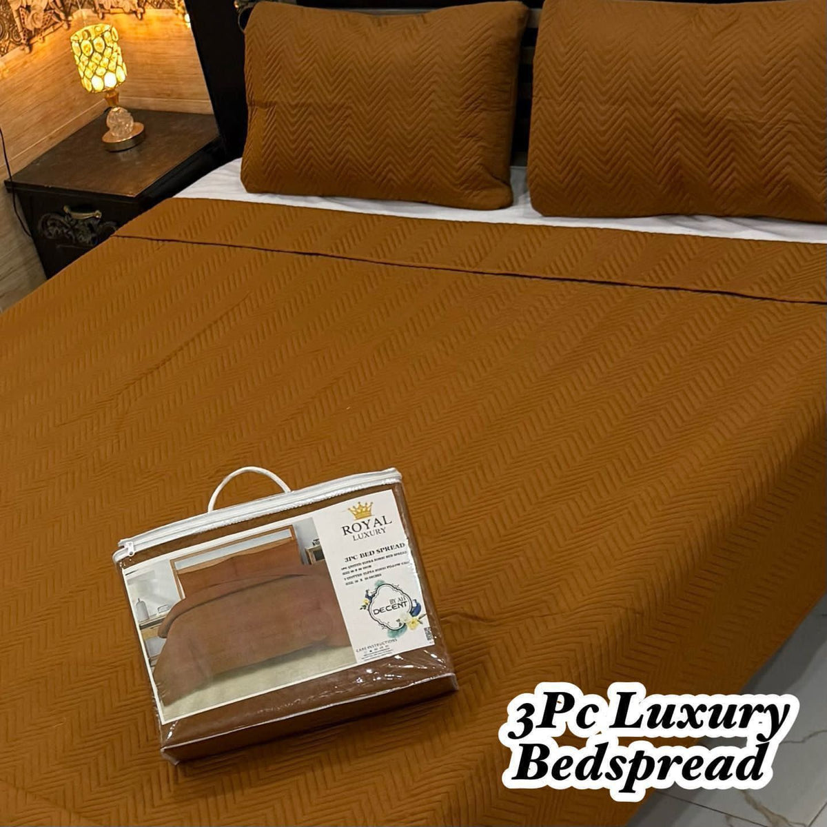 Luxury Plain Micro Cotton Bedspread | King Size Double Bed Comforter Set with 2 Quilted Pillow Covers & Ultrasonic Pattern