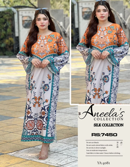 Lulusar Silk 3PC Unstitched Dress 2K26 | Premium Shamose Silk Digital Printed Collection | Printed Shirt, Dyed Trouser & Silk Dupatta