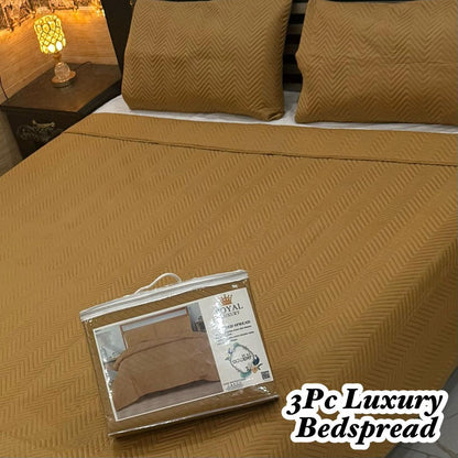 Luxury Plain Micro Cotton Bedspread | King Size Double Bed Comforter Set with 2 Quilted Pillow Covers & Ultrasonic Pattern