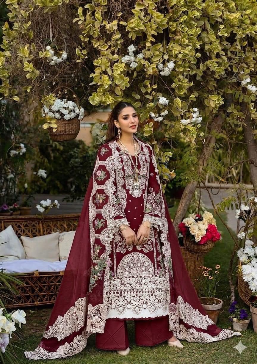 ELAF Premium Chickenkari Collection 2026 | 3Pc Heavy Embroidered Lawn Suit with Khaddi Net Dupatta