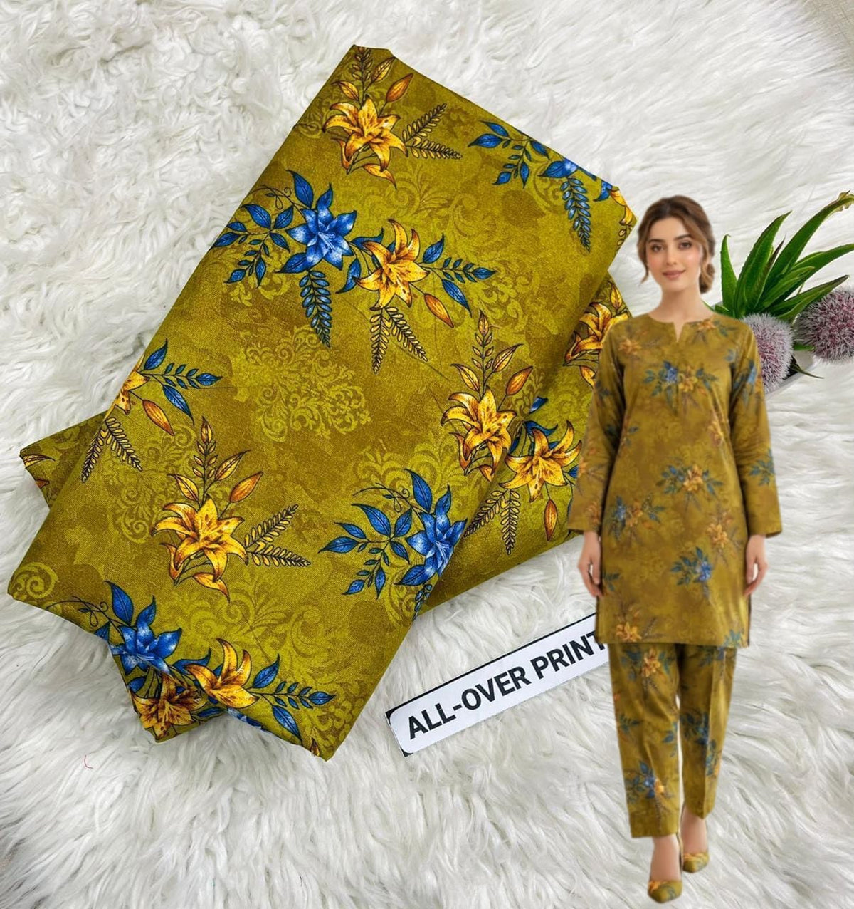 🌸 Floral Bloom Premium Digital Print 2PC Unstiched Suit| Summer Collection 2026 | Elegant Poly Cotton