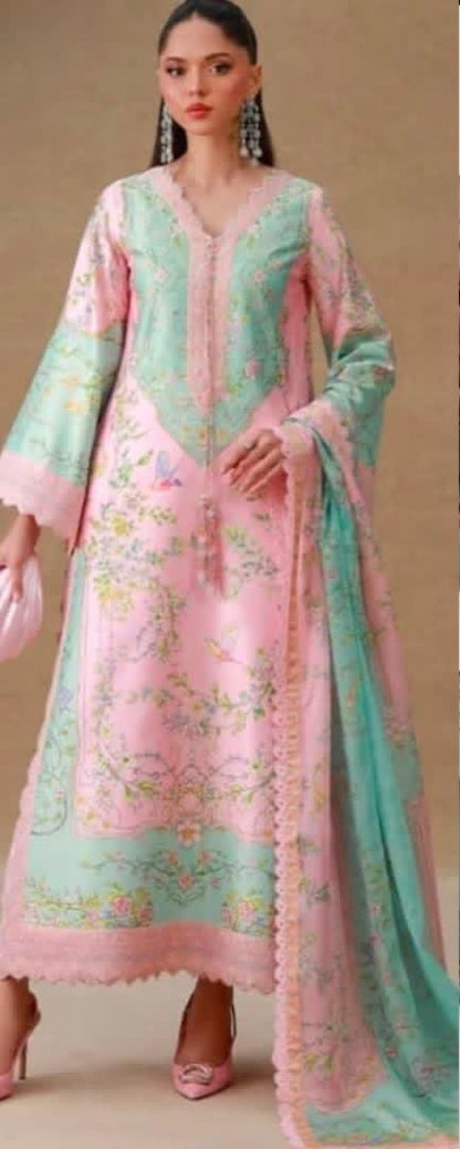 🌸 LULUSAR Premium Shamooz Silk 3PC Unstiched Suit| Digital Printed Luxury Collection 2026 🌸