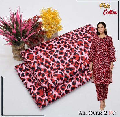 🌸 Floral Bloom Premium Digital Print 2PC Unstiched Suit| Summer Collection 2026 | Elegant Poly Cotton