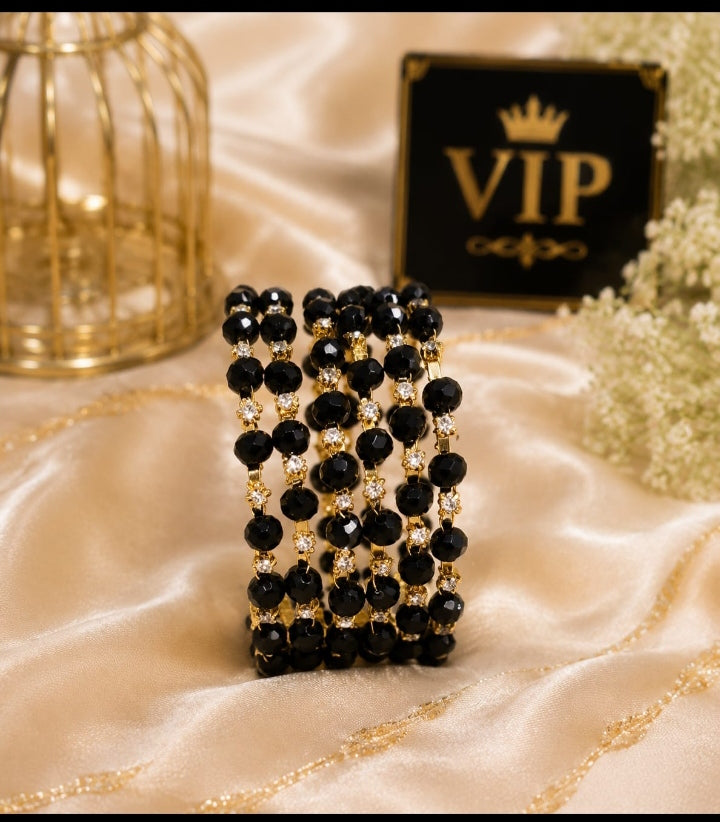 VIP Collection Premium Crystal Beaded Bangles – Luxury Multicolor & Classic Designs