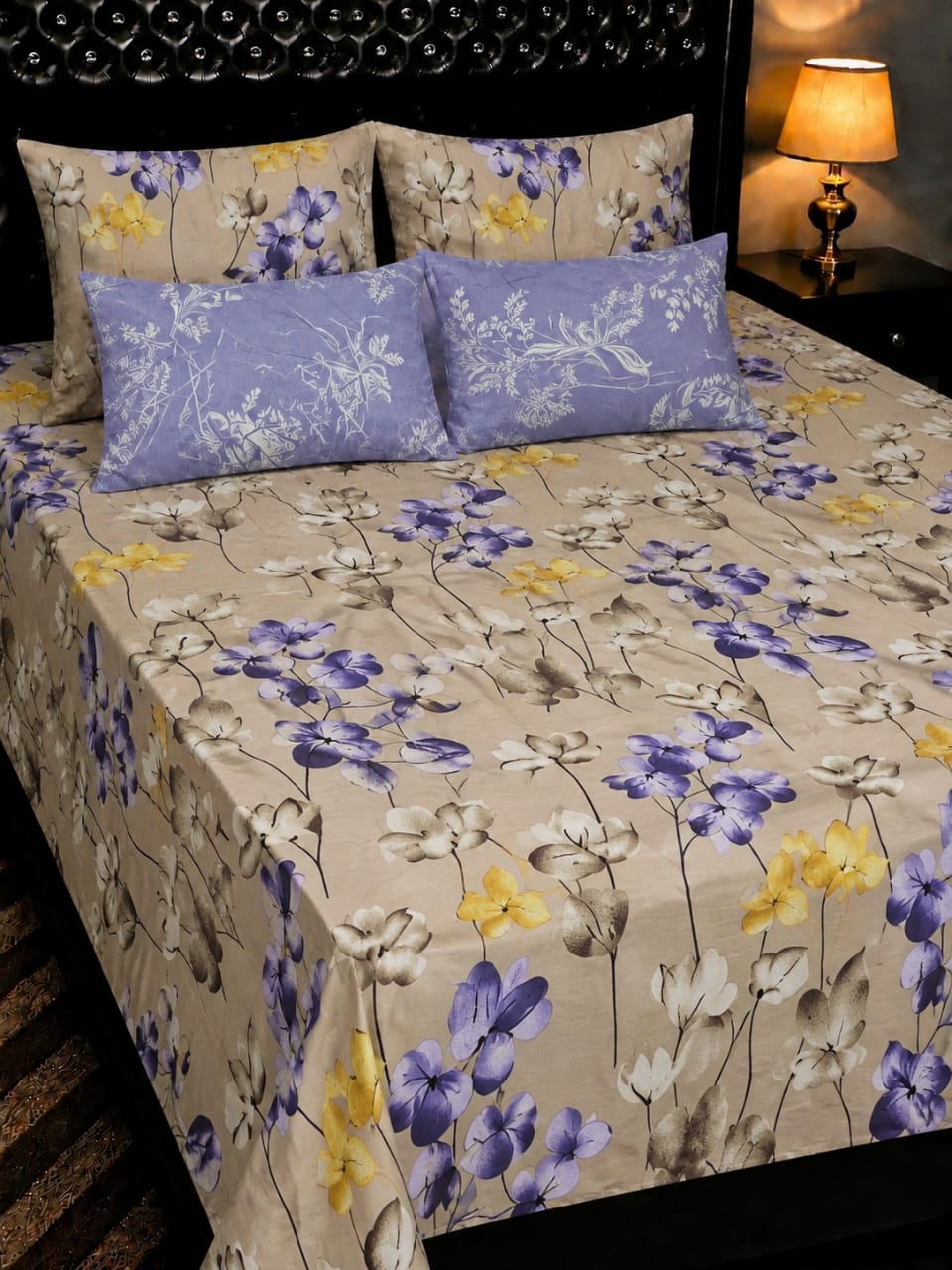 🔥 New Arrival 2026 | 5Pc Pure Cotton King Size Bedsheet Set | Export Quality | Full Printed | Double Bed Size 🔥