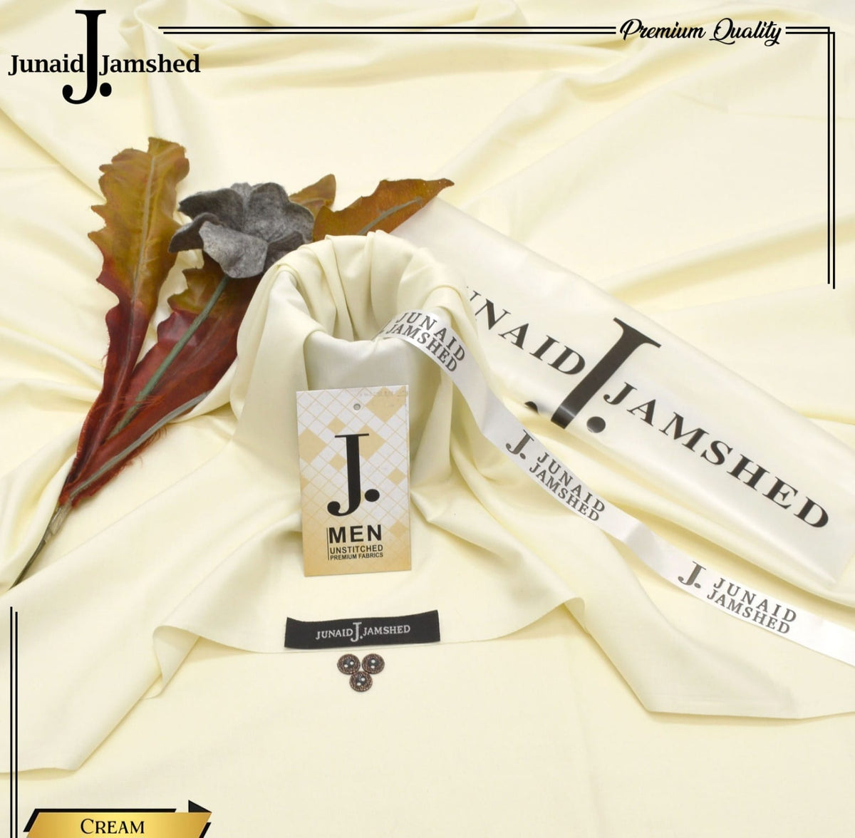 J. Junaid Jamshed Men's Premium Tropical Wash & Wear Fabric – Apricot