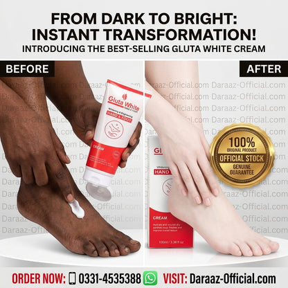Premium Gluta White Hand & Feet Cream – Brightening, Moisturizing & Skin Care Formula