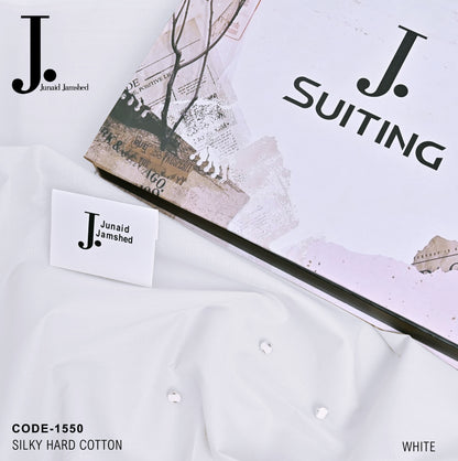 J. Men Unstitched Premium Hard Cotton Suit - 4.5M Sporty  Fabric with Fancy Buttons