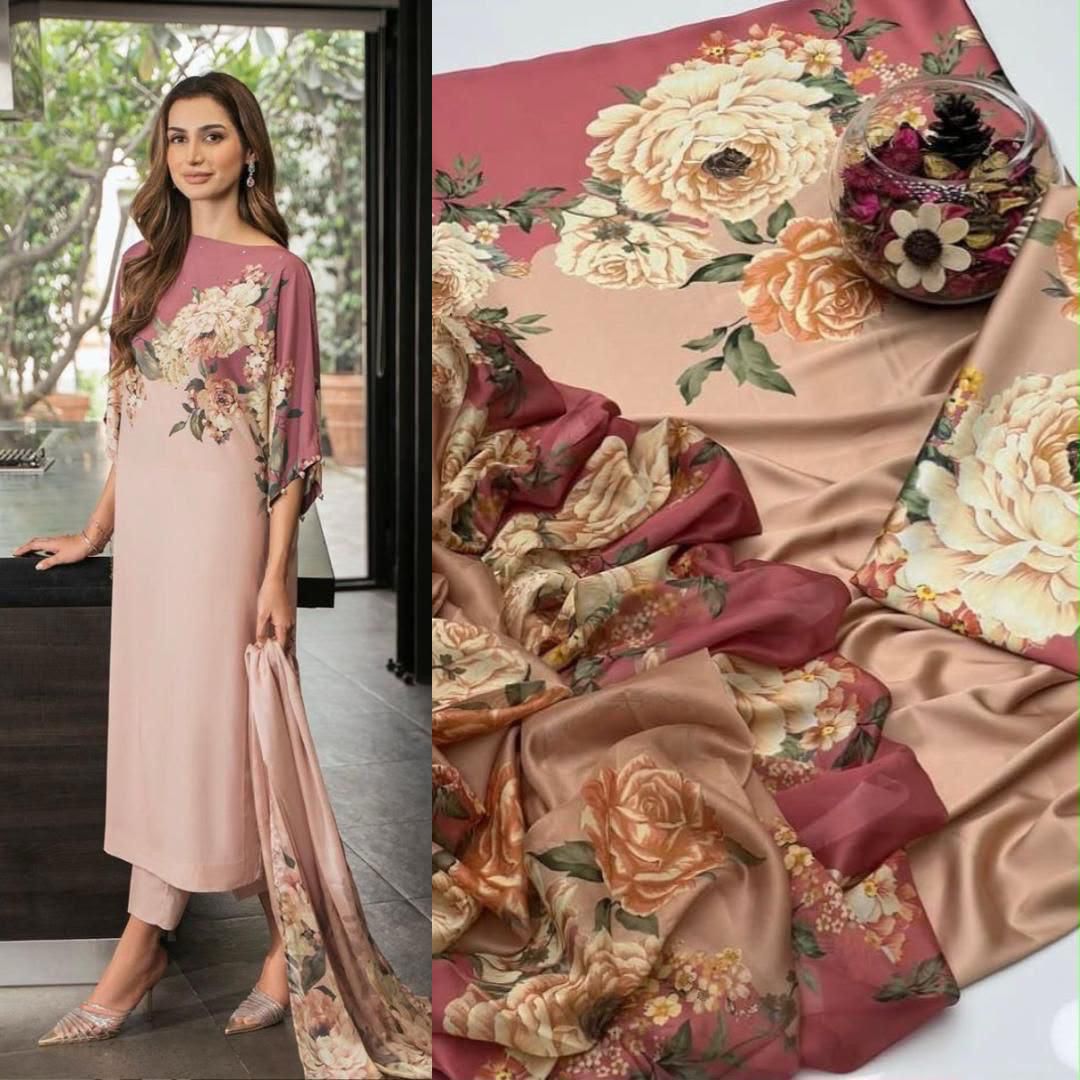 🌸 LULUSAR Premium Shamooz Silk 3PC Unstiched Suit| Digital Printed Luxury Collection 2026 🌸