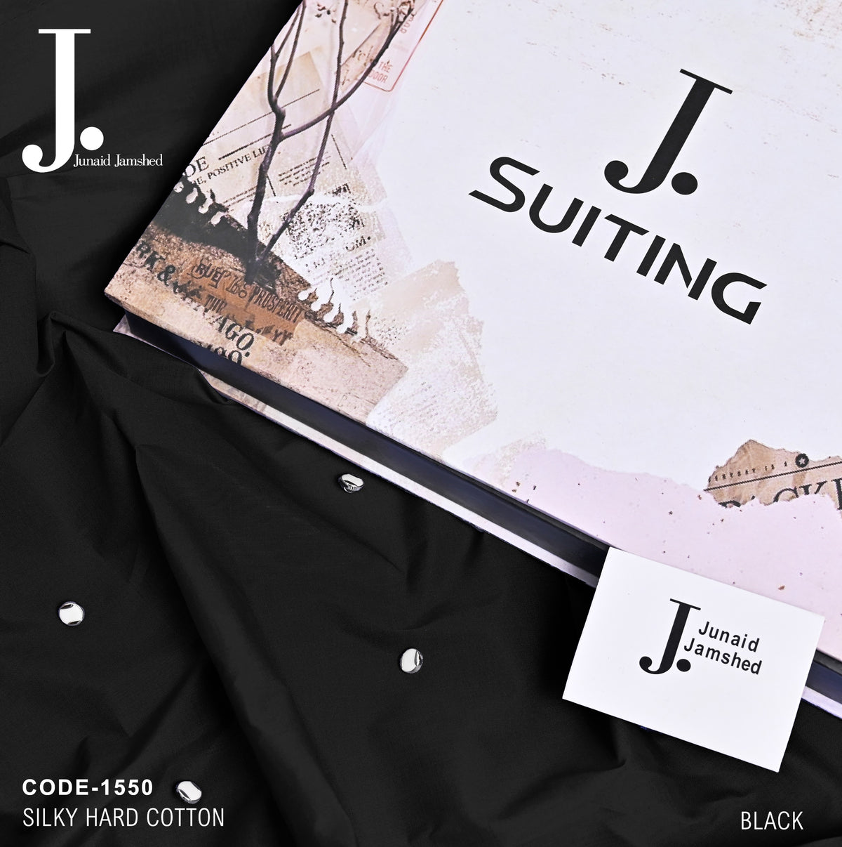 J. Men Unstitched Premium Hard Cotton Suit - 4.5M Sporty  Fabric with Fancy Buttons