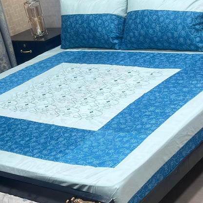 🔥 NEW ARRIVAL 2026 | PREMIUM EMBROIDERED 3PC COTTON KING SIZE BEDSHEET | LUXURY PATCH WORK COLLECTION 🔥