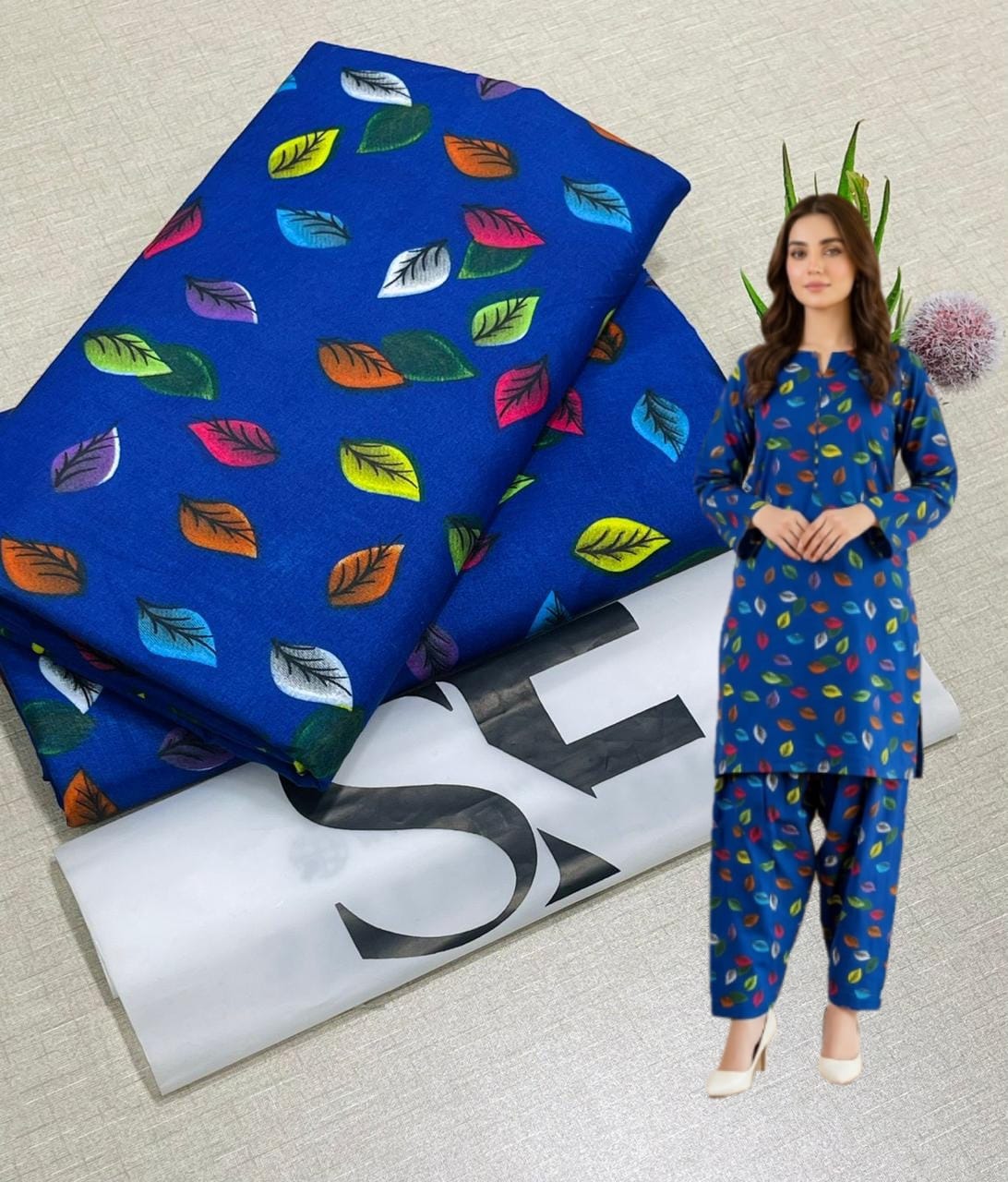 🌸 Floral Bloom Premium Digital Print 2PC Unstiched Suit| Summer Collection 2026 | Elegant Poly Cotton