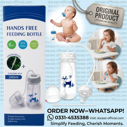 Hands-Free Feeding Bottle – Easy & Stress-Free Baby Care!