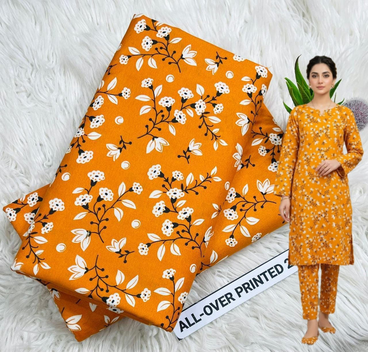 🌸 Floral Bloom Premium Digital Print 2PC Unstiched Suit| Summer Collection 2026 | Elegant Poly Cotton