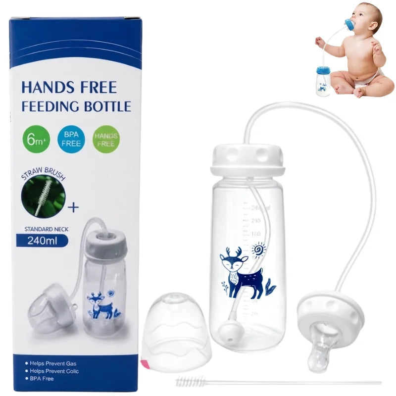 Hands-Free Feeding Bottle – Easy & Stress-Free Baby Care!
