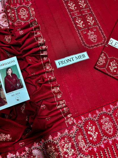 🌸 MOHAGNI PREMIUM PURE DHANAK WINTER COLLECTION 2026-27 | 3PC HEAVY EMBROIDERED SUIT | D#3014 😍✨