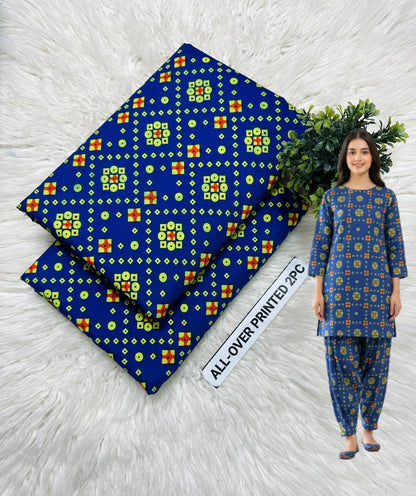 🌸 Floral Bloom Premium Digital Print 2PC Unstiched Suit| Summer Collection 2026 | Elegant Poly Cotton
