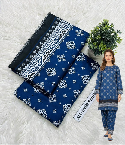 🌸 Floral Bloom Premium Digital Print 2PC Unstiched Suit| Summer Collection 2026 | Elegant Poly Cotton