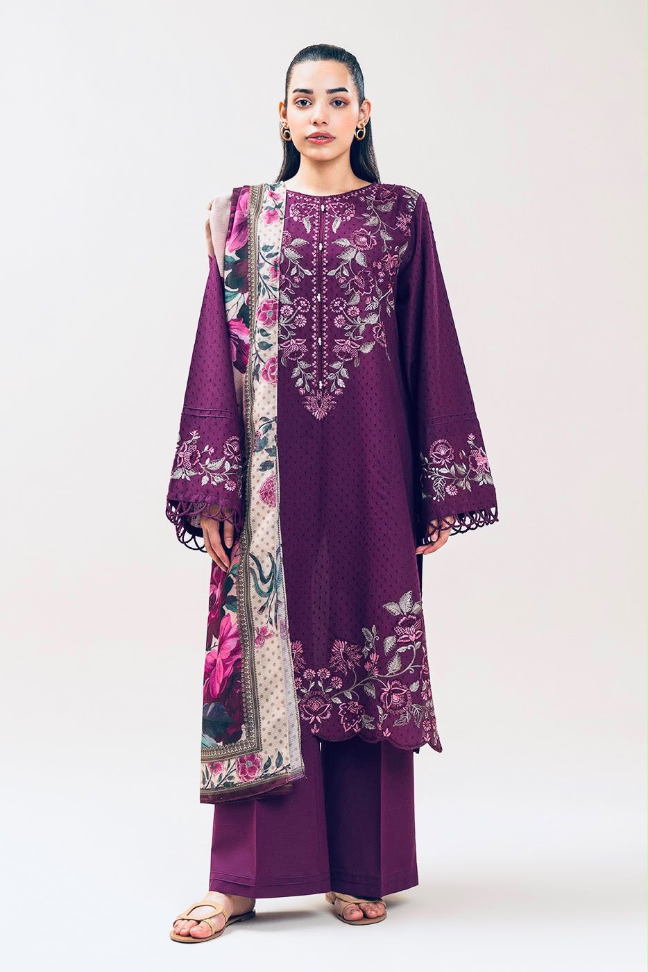BECHTREE Premium Air-Jet Dhanak 3PC Winter Suit | Luxury Embroidered Collection 2026-27