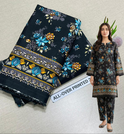 🌸 Floral Bloom Premium Digital Print 2PC Unstiched Suit| Summer Collection 2026 | Elegant Poly Cotton