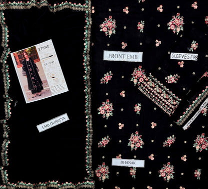 ✨ BATIK PREMIUM AIR-JET DHANAK 3PC EMBROIDERED WINTER SUIT | WINTER COLLECTION 2026-27 | D# A-44